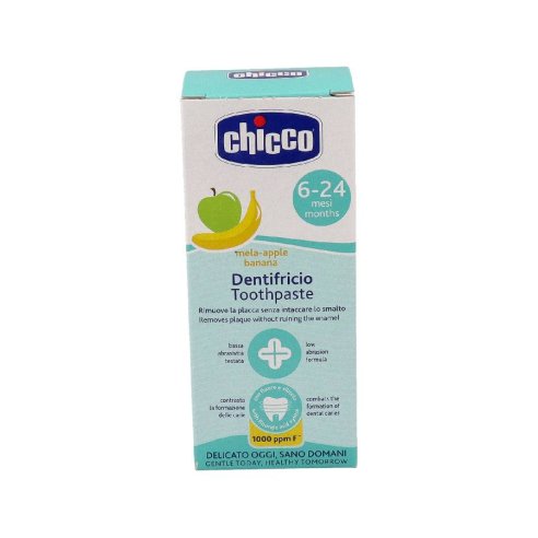 PASTA DENTAL INFANTIL CHICCO 1 TUBO 50 ML SABOR PLATANO/MANZANA